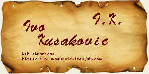 Ivo Kušaković vizit kartica